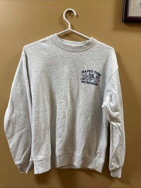 Ardene Light Gray 'Happy Time Munchies' Crewneck Sweatshirt